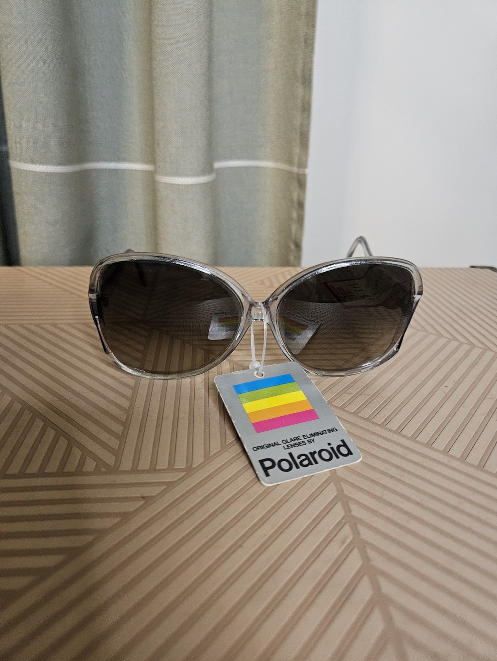 Vintage Polaroid Foreign Intrigue Sunglasses Opti-Ray Clear Frame Deadstock New
